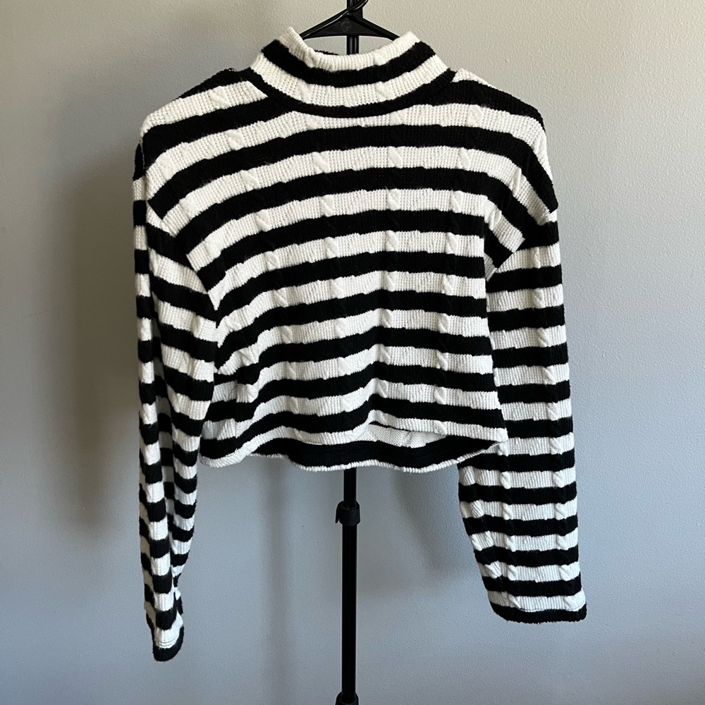 Zara cropped striped sweater